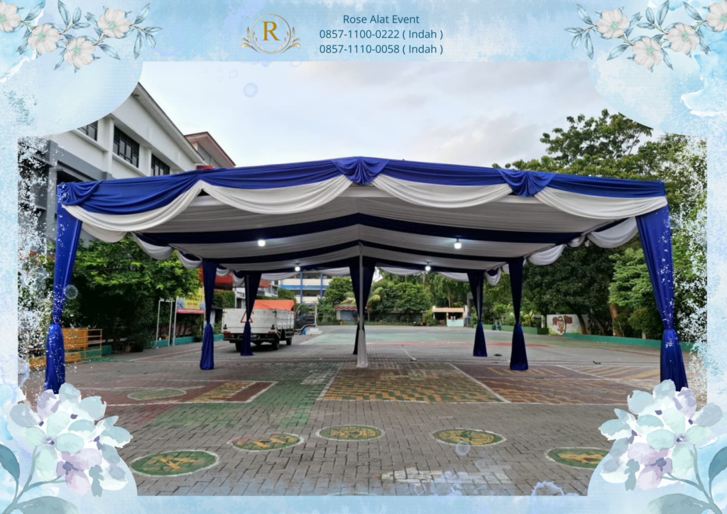 Rental Tenda Serut Biru Putih Harga Ekonomis Area Bekasi