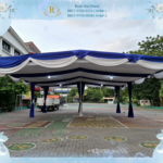 Rental Tenda Serut Biru Putih Harga Ekonomis Area Bekasi