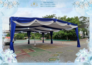 Rental Tenda Serut Biru Putih Harga Ekonomis Area Bekasi