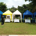 Rental Bazar Tent Biru putih Kuning Jakarta