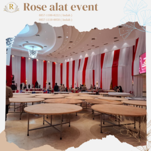 Rental Tirai Putih Merah Bahan Filamin Area Bintaro Tanggerang Selatan