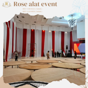 Rental Tirai Putih Merah Bahan Filamin Area Bintaro Tanggerang Selatan