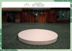Jasa Sewa Panggung Bundar Melaminto Putih Area Cikarang