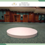 Jasa Sewa Panggung Bundar Melaminto Putih Area Cikarang