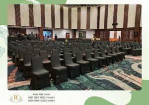 Rental Kursi Susun Stenlest Cover Strech Hitam Event Mall Plaza Senayan Area Bekasi