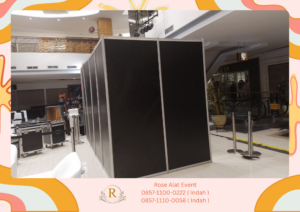 Rental Partisi Ruang Warna Hitam Dan Putih Area Bekasi