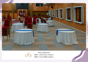 Rental Round Table Full Cover Topping Runner Area PIK2