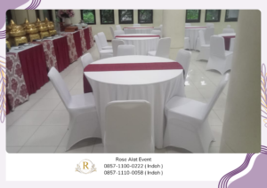 Rental Round Table Full Cover Topping Runner Area PIK2