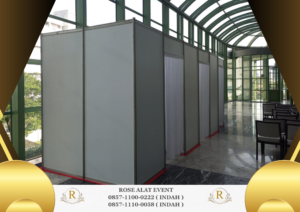 Sewa Partisi Pintu Tirai Tersedia Warna Putih Hitam Area Jakarta