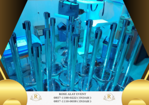 Sewa Tiang Antrian Pita Tarik Tali Bludru VIP Area Bekasi