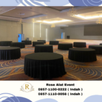 Rental Meja Bundar Bekasi Lengkap Cover Aneka Warna