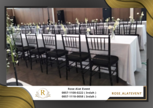 Sewa Kursi Tiffany Kayu Warna Putih  Hitam Gold Bekasi