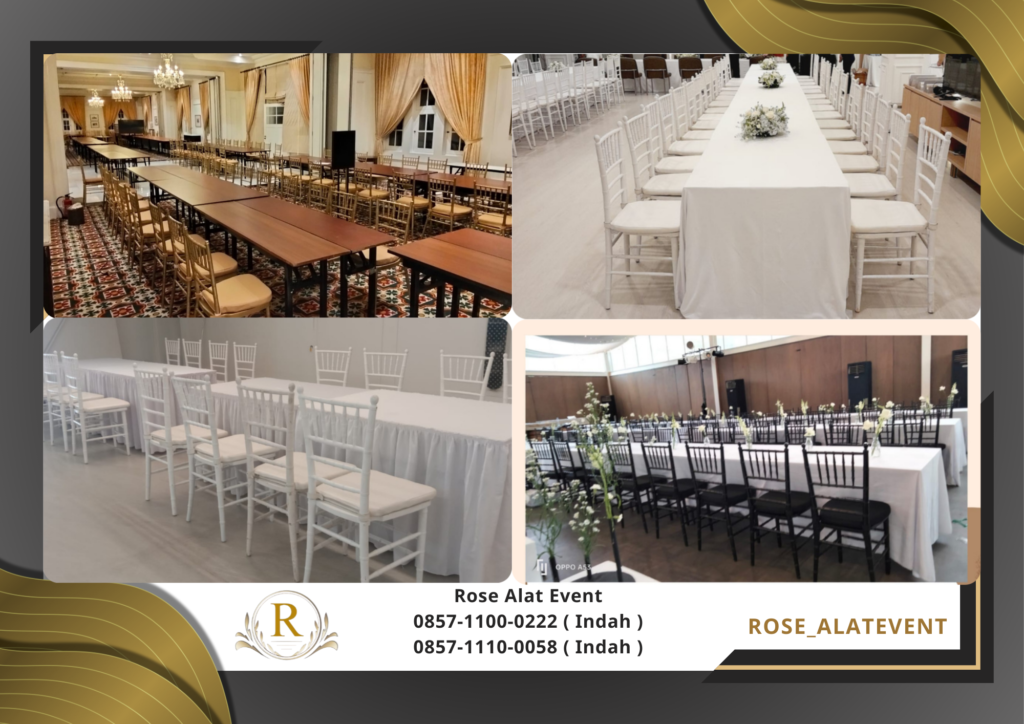 Sewa Kursi Tiffany Kayu Warna Putih  Hitam Gold Bekasi