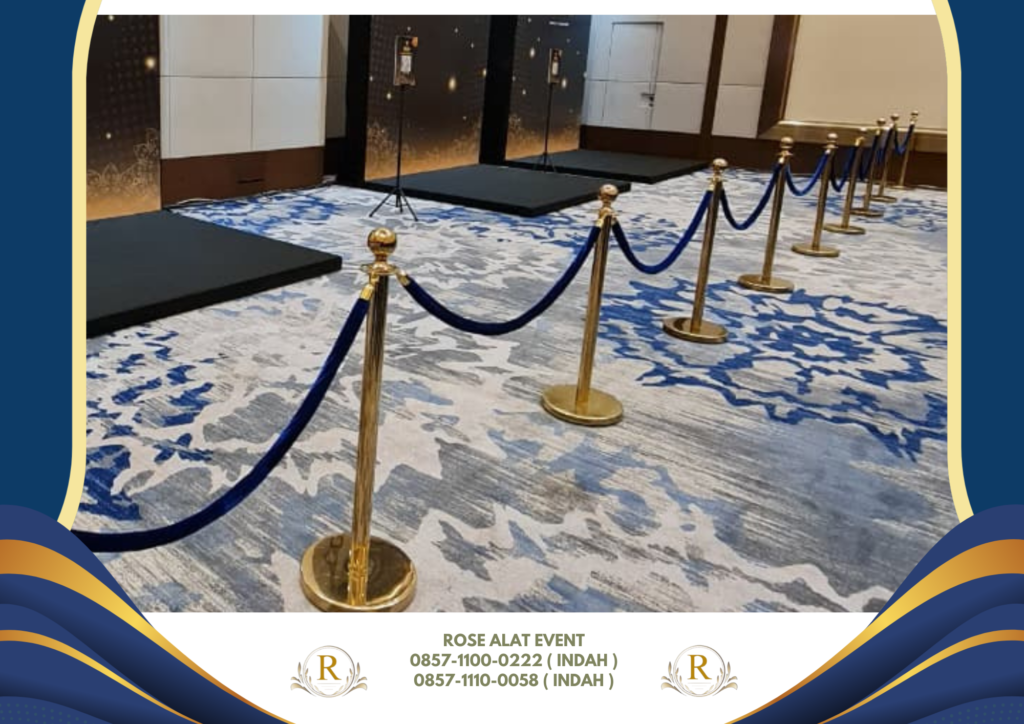 Sewa Tiang Antrian Gold Dan Stainless VIP Bekasi