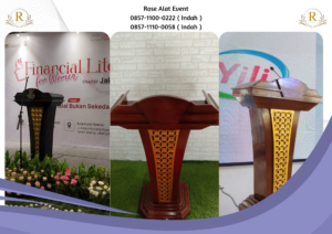Jasa Sewa Podium HPL Kayu Stainless Acrylic Jakarta