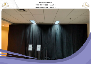 Sewa Tirai Tebal Hitam Bahan Lotto Area Bekasi