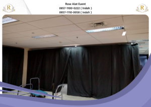 Sewa Tirai Tebal Hitam Bahan Lotto Area Bekasi