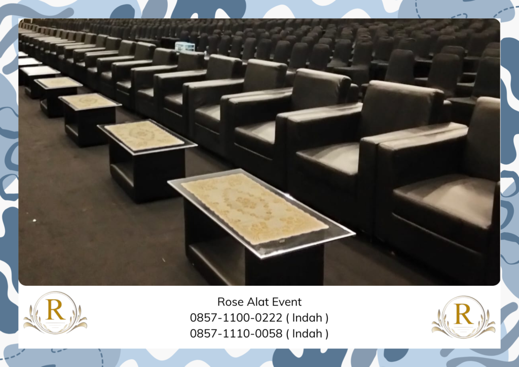 Rental Sofa Hitam Dan Meja Kaca VIP Terbaik Cikarang