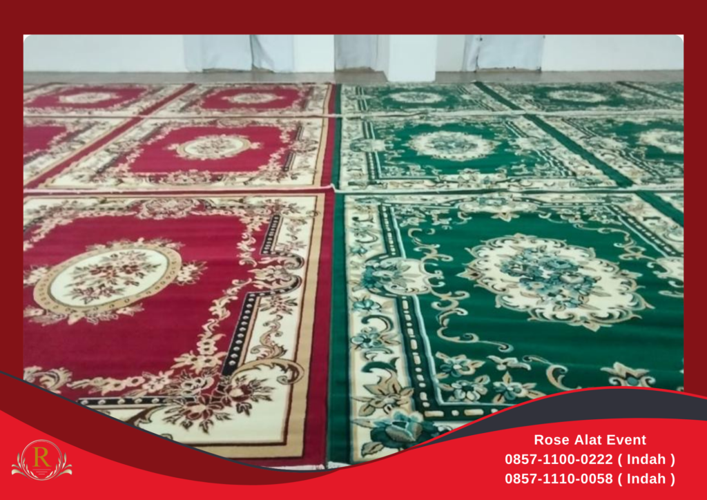 Sewa Karpet Permadani Merah Cokelat Hijau Tebal Di Bekasi
