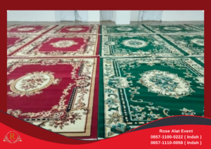 Sewa Karpet Permadani Merah Cokelat Hijau Tebal Di Bekasi