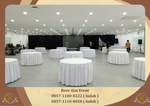 Vendor Sewa Meja Bundar Cover Putih Bersih Area Pik 2
