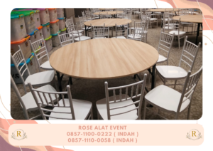 Rental Kursi Tiffany Putih Dan Meja Bulat Besar Area Bekasi