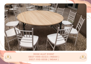 Rental Kursi Tiffany Putih Dan Meja Bulat Besar Area Bekasi