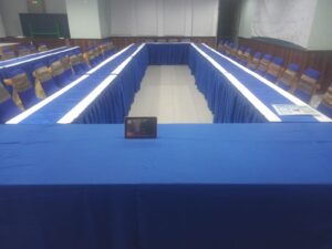 Sewa Kursi Meja Sarung kursi Dan Taplak Meja Biru Area Bekasi