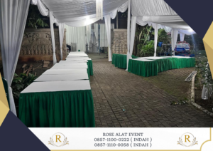 Paket Sewa Tenda Serut Putih Dan Meja Kotak Cengkareng