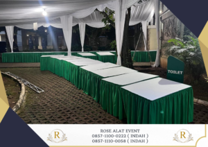 Paket Sewa Tenda Serut Putih Dan Meja Kotak Cengkareng