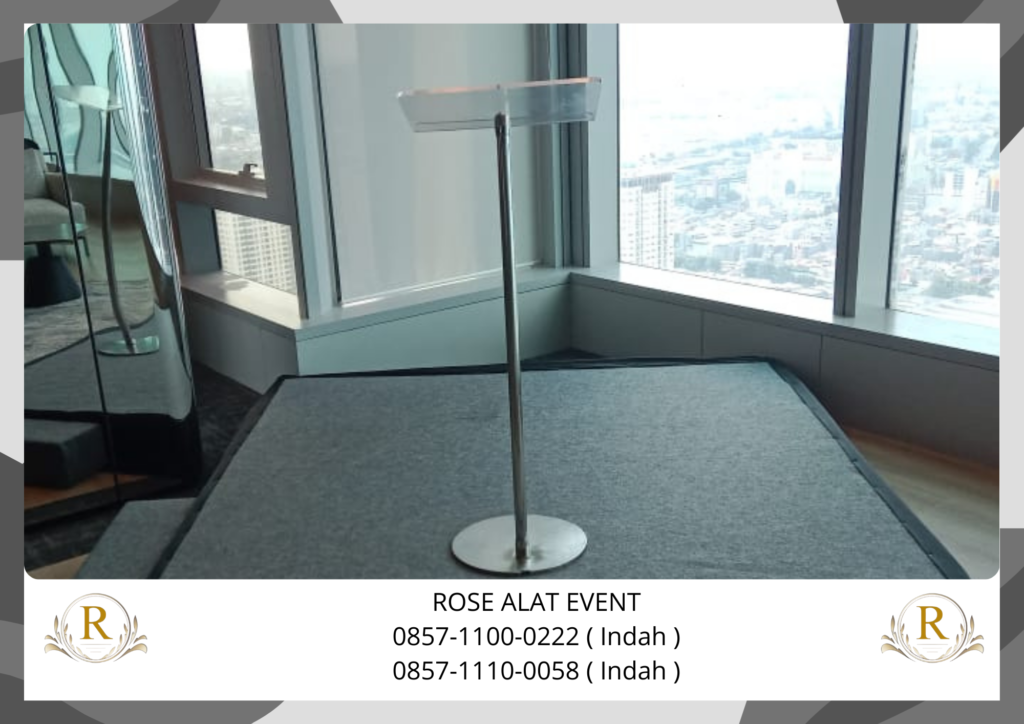 Sewa Podium Acrylic Kotak Dan Podium Acrylic Kaki Stainless Bekasi