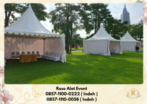 Sewa Tenda Sarnafil Kerucut Atap Putih Untuk Bazar Bekasi