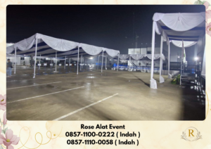 Sewa Tenda Kain Serut Poni Putih Area Bekasi