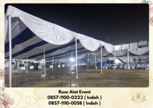 Sewa Tenda Kain Serut Poni Putih Area Bekasi