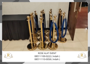 Sewa Tingan Antrian VIP Gold Tali Bludru Biru Area Bekasi