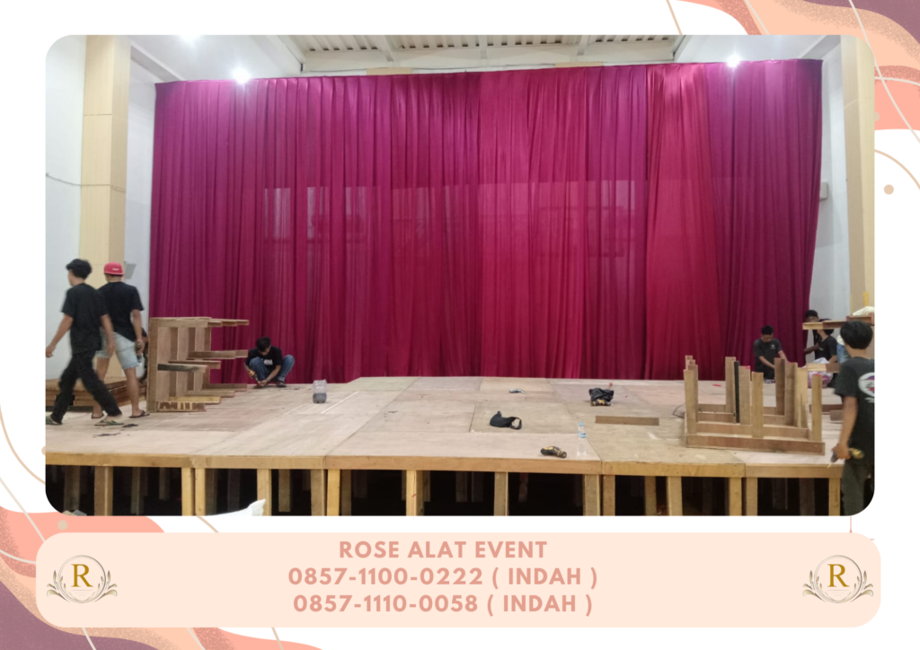 Sewa Tirai Filamin Warna Marun Area Bekasi