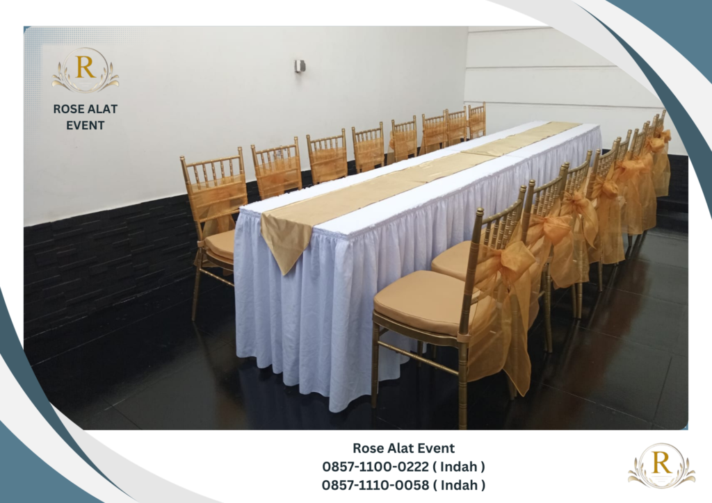 Sewa Kursi Tiffany Gold Dan Pita Area Jakarta Timur