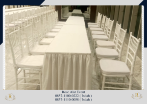 Rental Kursi Tiffany Putih Pita Biru Area Bekasi