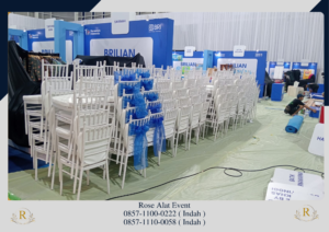 Rental Kursi Tiffany Putih Pita Biru Area Bekasi