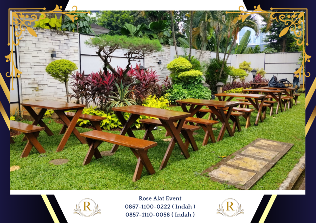 Gudang Sewa Set Meja Bangku Kayu Area Sekitar Bekasi