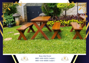 Gudang Sewa Set Meja Bangku Kayu Area Sekitar Bekasi