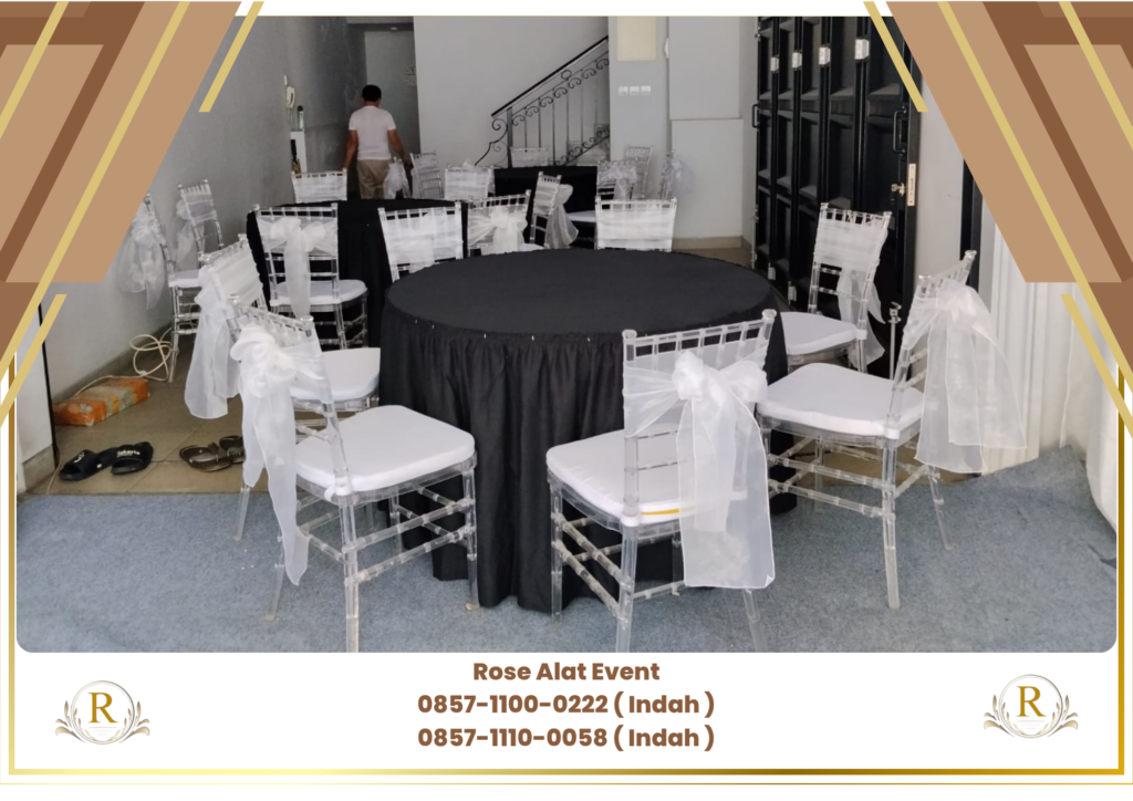 Rental Meja Bulat Kursi Tiffany Acrylic Tangerang Banten