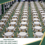 Sewa Meja Bulat Dan Kursi Event Cover Putih Stok Banyak Bekasi
