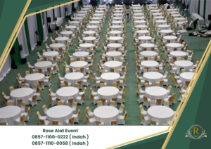 Sewa Meja Bulat Dan Kursi Event Cover Putih Stok Banyak Bekasi