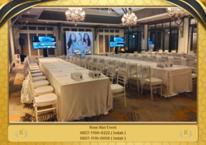 Sewa Meja Kotak Cover Putih Dan Kursi Tiffany Putih Bekasi
