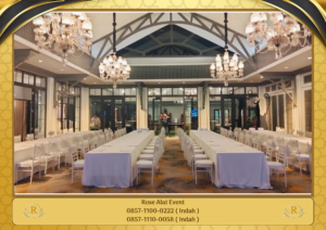 Sewa Meja Kotak Cover Putih Dan Kursi Tiffany Putih Bekasi
