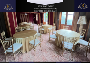 Sewa Meja Bundar Kursi Vip Tiffany Gold Area Bekasi