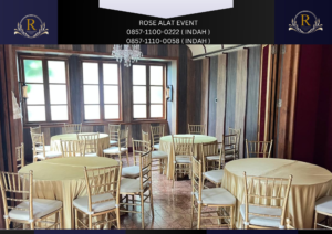 Sewa Meja Bundar Kursi Vip Tiffany Gold Area Bekasi