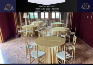 Sewa Meja Bundar Kursi Vip Tiffany Gold Area Bekasi