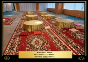 Sewa Meja Lesehan Bundar Karpet Permadani Bekasi